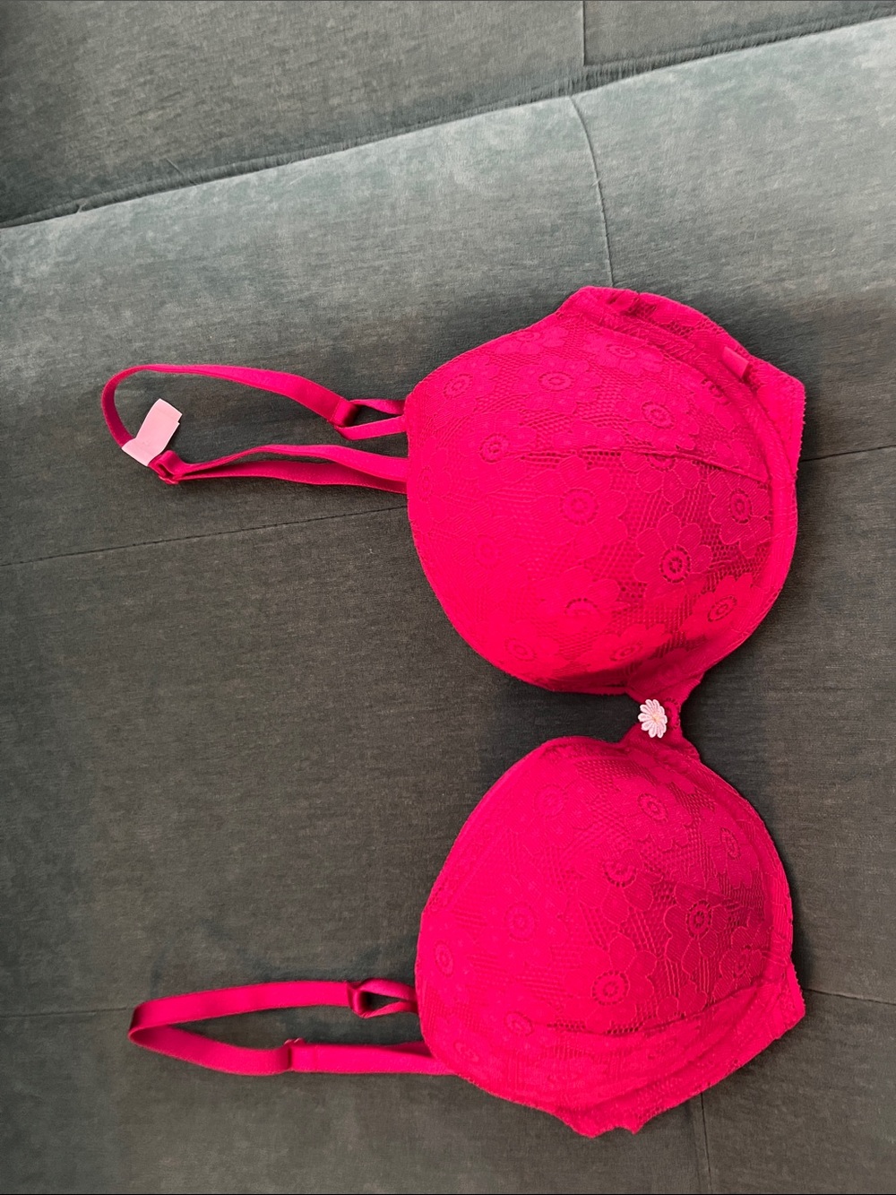 Victoria's Secret Bright Pink Lace Push-Up Bra